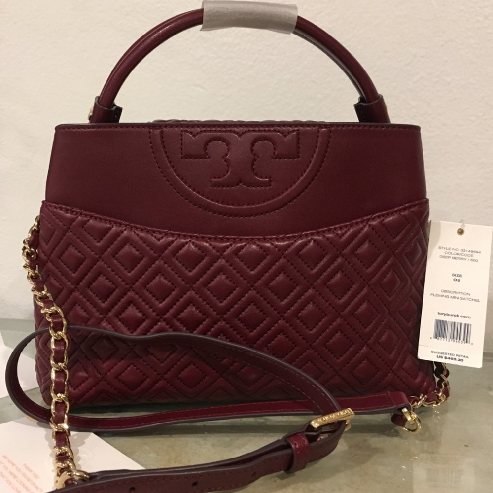 *SALE1DAYonly TORY BURCH Quilted Fleming Berry Bag